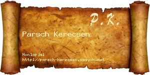 Parsch Kerecsen névjegykártya